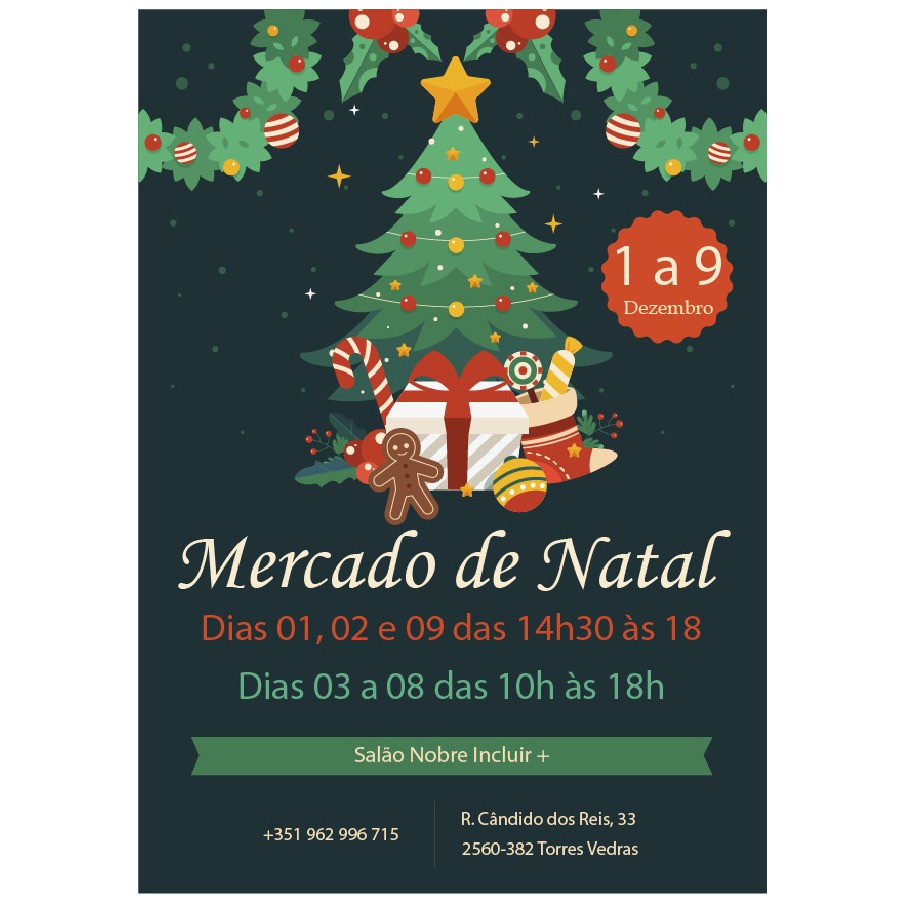 🎄 Mercado de Natal: Celebre a Magia Festiva conosco de 1 a 9 de Dezembro! 🎅